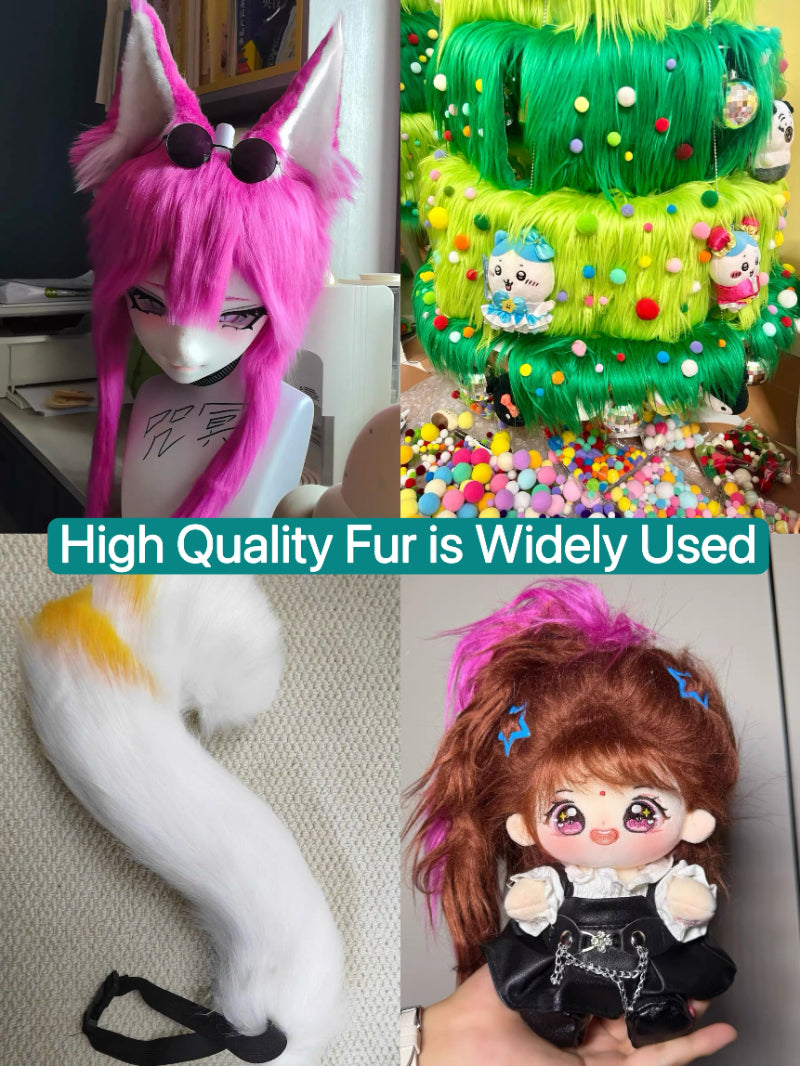 【9cm】Black White Grey Series Long Pile Faux Fur