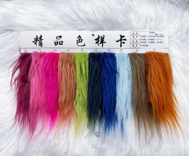 Long-Pile Cascading Faux Fur Fabric — 11cm Shag, 50×60cm Panel — 详情-12