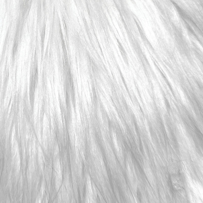 Off-White — Long-Pile Cascading Faux Fur Fabric — 11cm Shag, 50×60cm Panel
