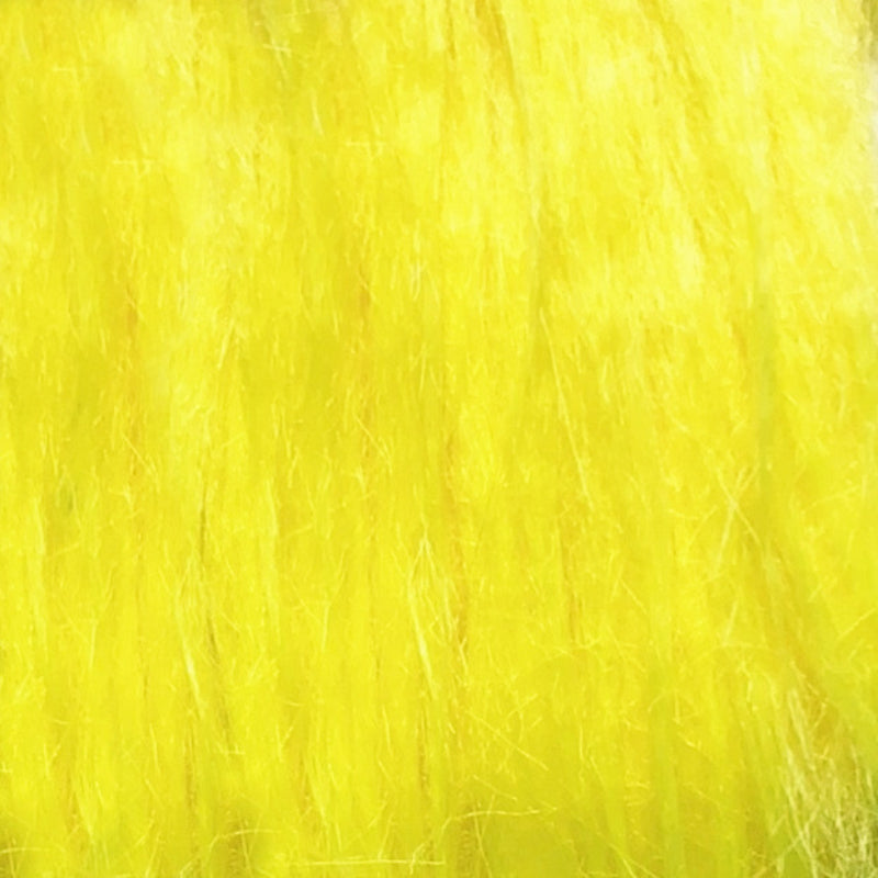 Yellow — Long-Pile Cascading Faux Fur Fabric — 11cm Shag, 50×60cm Panel