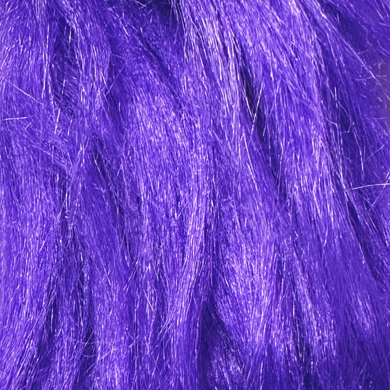 Deep Purple — Long-Pile Cascading Faux Fur Fabric — 11cm Shag, 50×60cm Panel