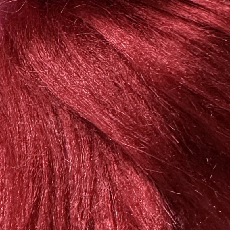 Burgundy — Long-Pile Cascading Faux Fur Fabric — 11cm Shag, 50×60cm Panel