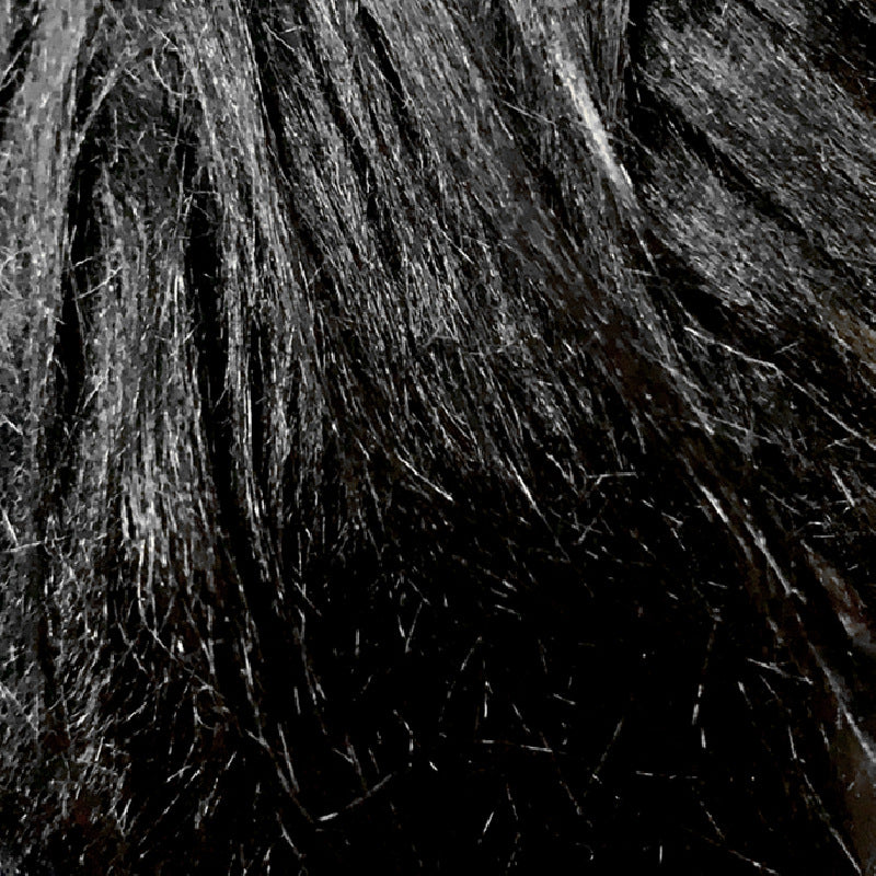 Black — Long-Pile Cascading Faux Fur Fabric — 11cm Shag, 50×60cm Panel