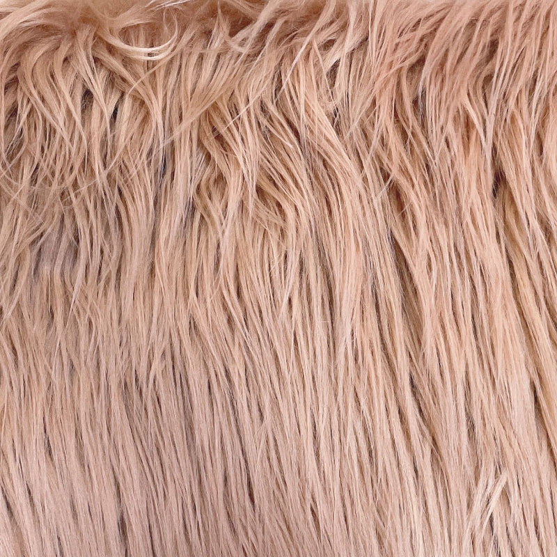 Caramel — Long-Pile Cascading Faux Fur Fabric — 11cm Shag, 50×60cm Panel