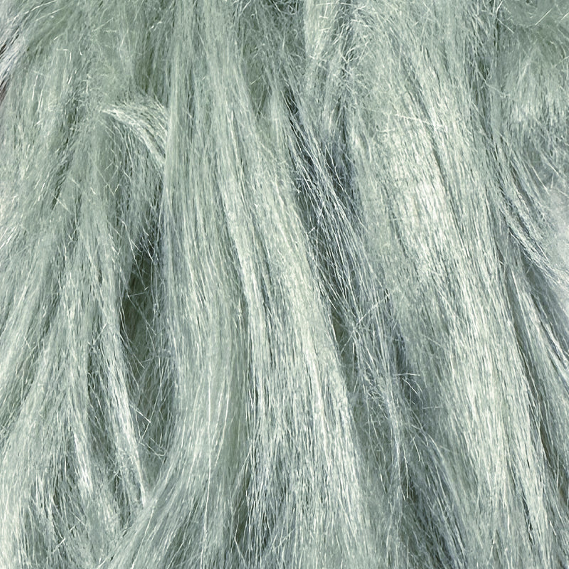 Pistachio — Long-Pile Cascading Faux Fur Fabric — 11cm Shag, 50×60cm Panel