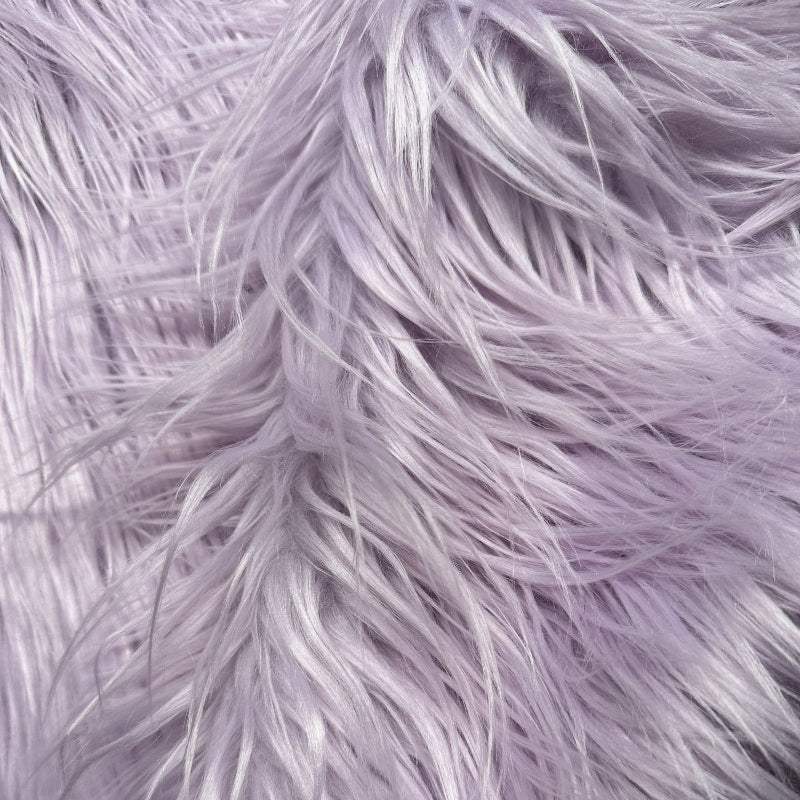Lavender — Long-Pile Cascading Faux Fur Fabric — 11cm Shag, 50×60cm Panel