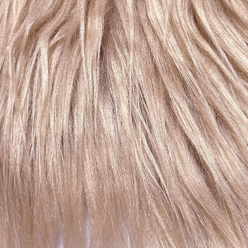 Wheat — Long-Pile Cascading Faux Fur Fabric — 11cm Shag, 50×60cm Panel