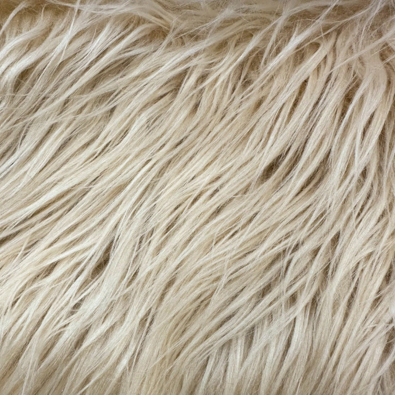 Apricot — Long-Pile Cascading Faux Fur Fabric — 11cm Shag, 50×60cm Panel