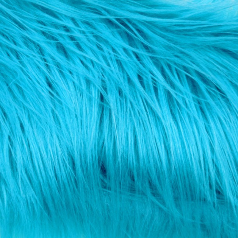 Cobalt Blue — Long-Pile Cascading Faux Fur Fabric — 11cm Shag, 50×60cm Panel