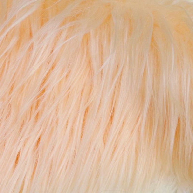 Light Orange — Long-Pile Cascading Faux Fur Fabric — 11cm Shag, 50×60cm Panel