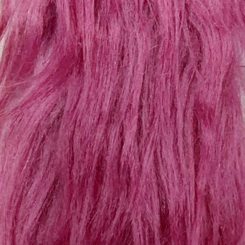 Magenta — Long-Pile Cascading Faux Fur Fabric — 11cm Shag, 50×60cm Panel