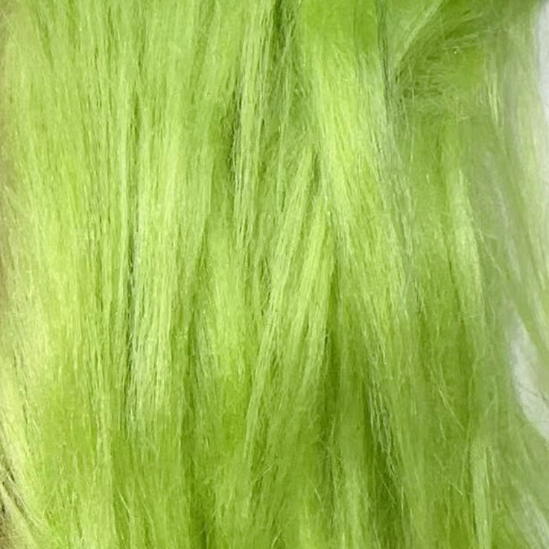 Spring Green — Long-Pile Cascading Faux Fur Fabric — 11cm Shag, 50×60cm Panel