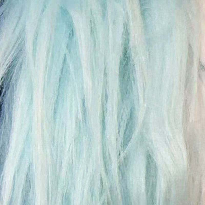 Azure — Long-Pile Cascading Faux Fur Fabric — 11cm Shag, 50×60cm Panel